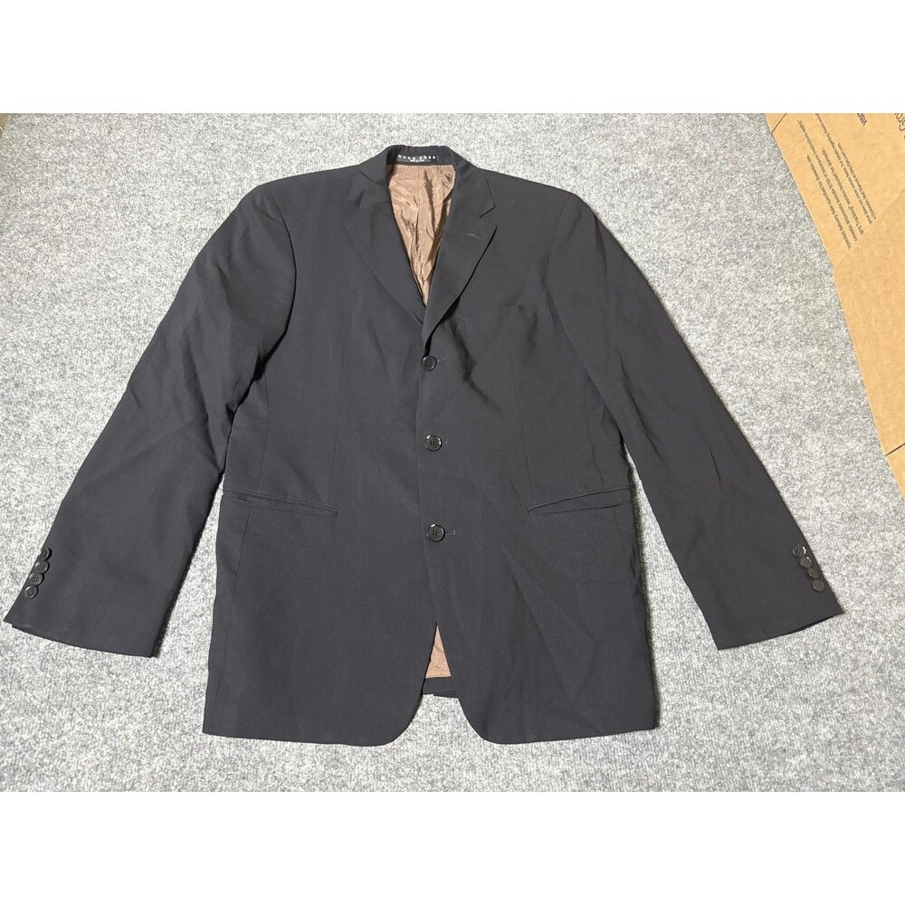 Hugo Boss Suit Jacket Mens 38R Black Wool Rossellini Movie 3 Btn Notch Lined USA